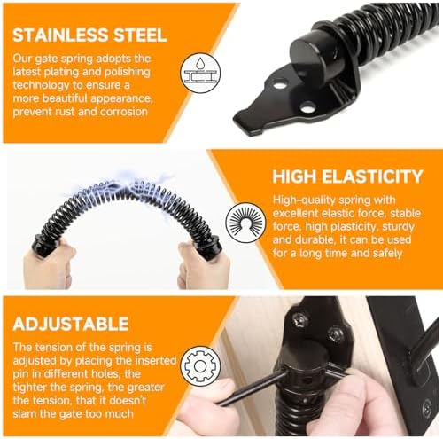 14-inch Heavy-DutyOutdoor Gate Spring Adjustable Self-Closing