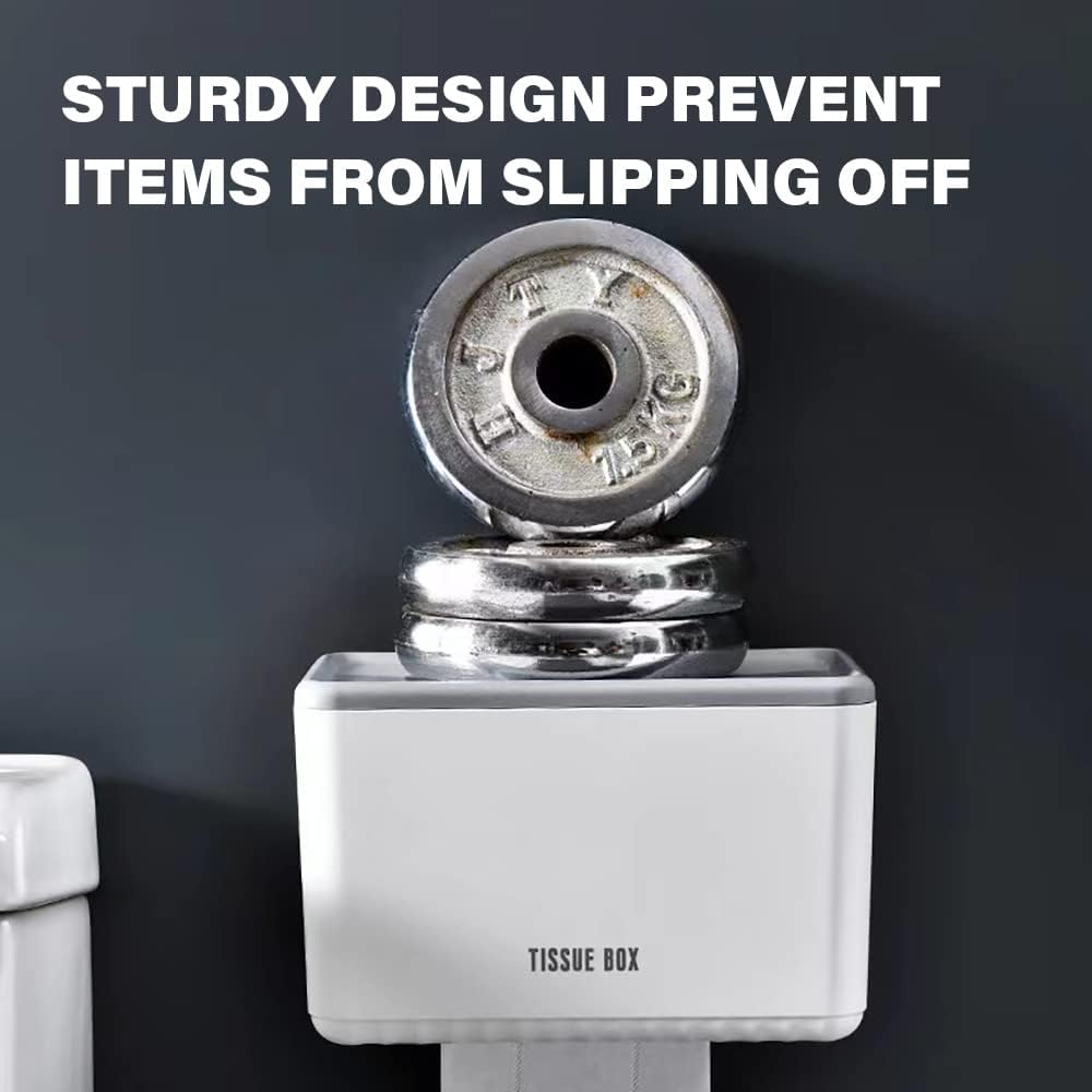 Moegelo Toilet Paper Holder with Phone Shelf Wall Mount Organizer Green