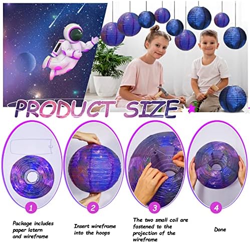 Galaxy Print Paper Lanterns 10PCS Space Theme Decor