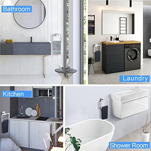 TQKAG Square Towel Ring Hooks for Bath and Kitchen