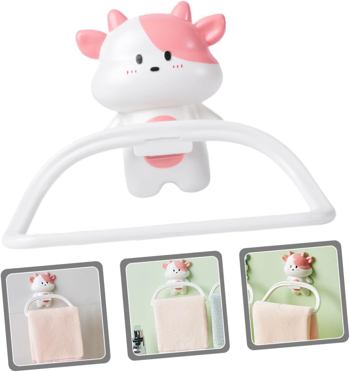 UTHCLO Cartoon Towel Rack Wall-Mounted Holder for Bathroom Kitchen