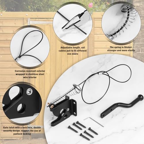 Durable Self-Locking Gate Latch with Stainless Steel Spring