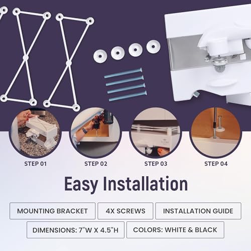 Electric Can Opener 4-in-1 Under Cabinet Mount with Blade Sharpener