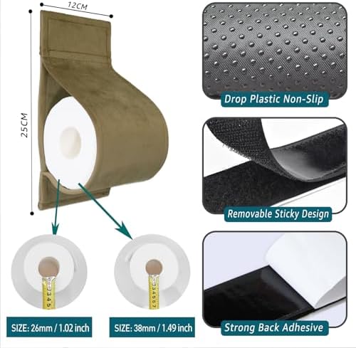 Toilet Paper Holder Wall Mount No-Drill Waterproof Small Bathroom Camel