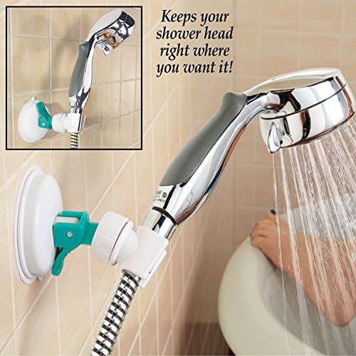 Handheld Shower Head Holder with Wall-Mount Silver