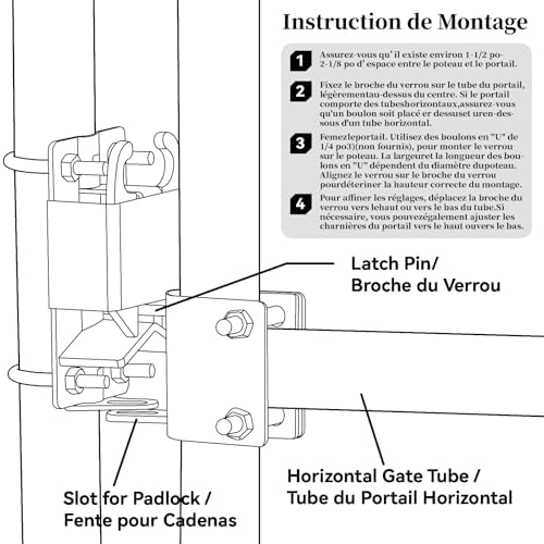Gelaska 2-Way Gate Latch Durable Easy to Install