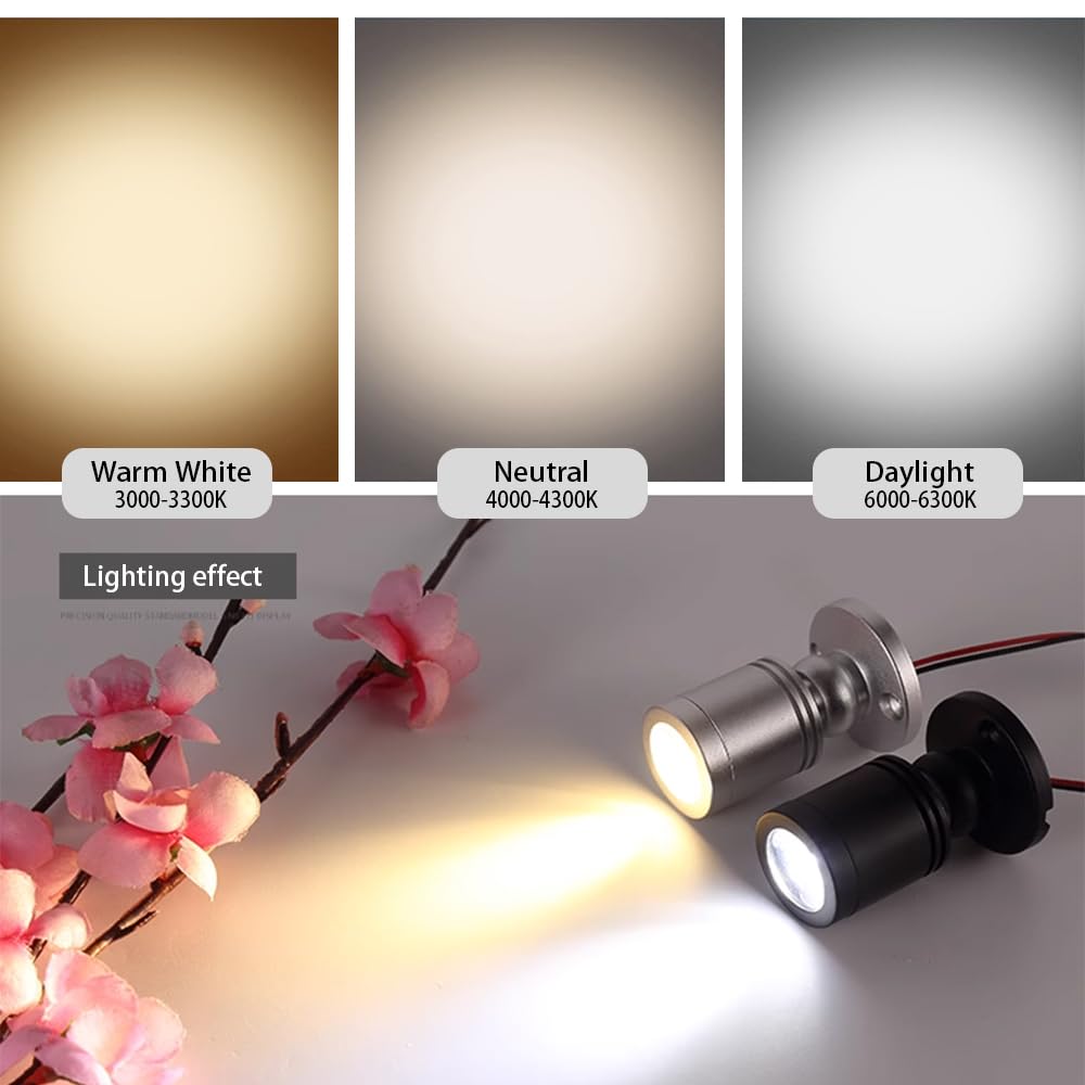 KONPWAY Dimmable 12V LED Mini Spotlights Pack of 6