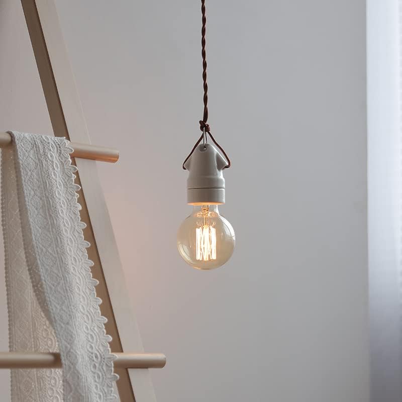 KAYYELAMP H Track Pendant Light with Brown Twisted Cord