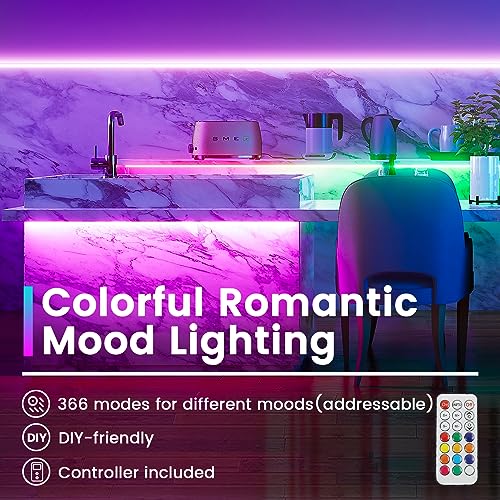 Muzata 164FT LED Strip Light High Intensity 96LEDsm Silver Aluminum Channel System