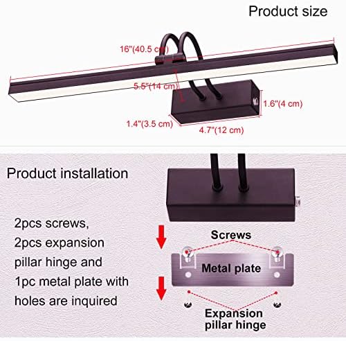 FUNCHDAY Wireless Picture Light with Remote 48 LED Dimmable Wall Art Lighting