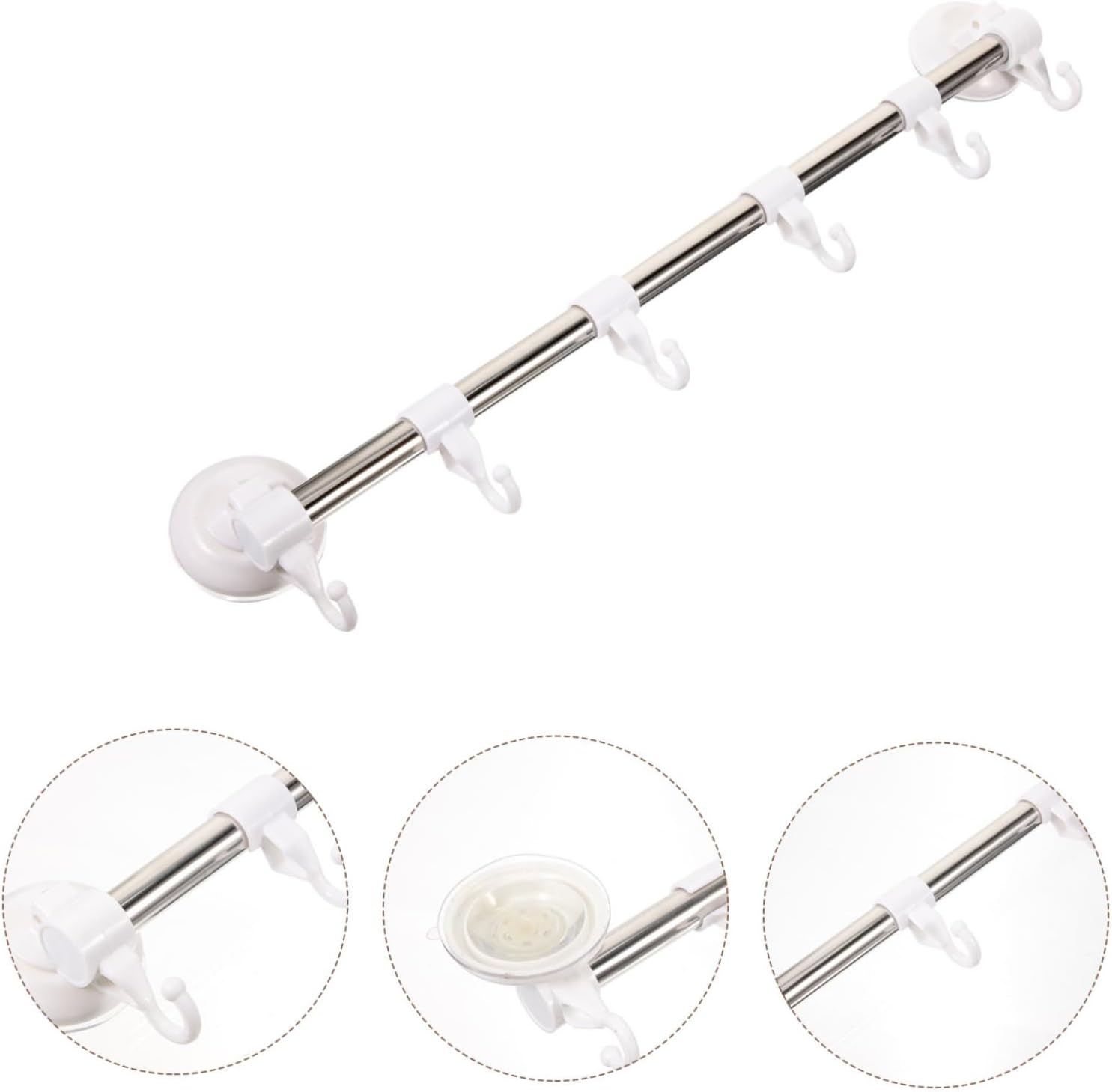 NUOBESTY Adjustable Suction Cup Towel Holder for Kitchen and Bathroom