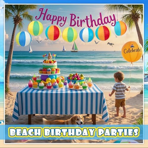 10Pcs 8 Inch Beach Party Decor Paper Lanterns