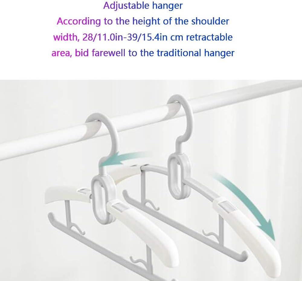 TBLOTYD Non-Slip Plastic Hangers Adjustable Size Grey 50 Pack