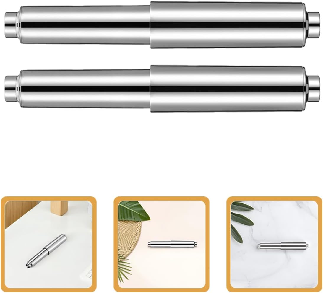 Jojofuny 4pcs Chrome Plated Toilet Paper Holder Rods