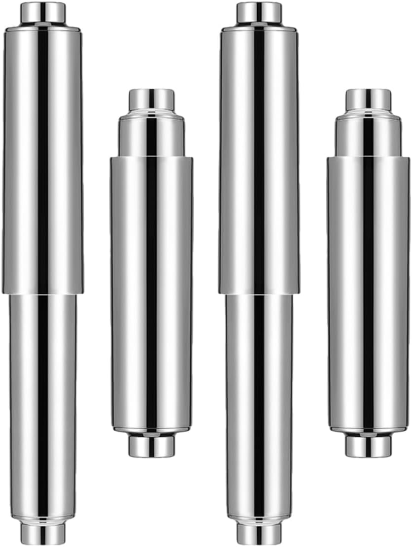Jojofuny 4pcs Chrome Plated Toilet Paper Holder Rods
