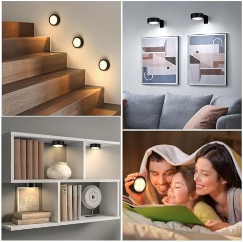 KELUOLY 4-Pack Picture Light with Remote and Dimmable Timer