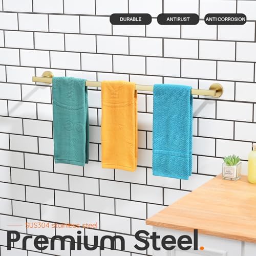 32 Inch Brushed Gold Towel Bar with Holder and Bracket AN4001GD-L32