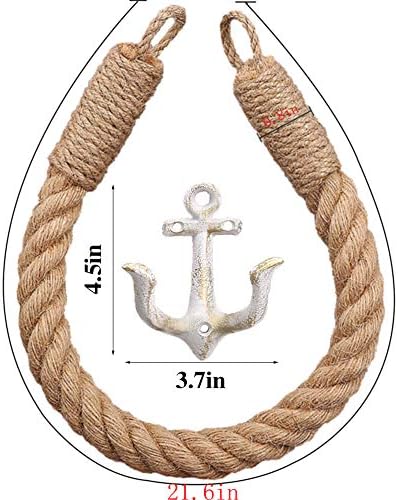 2 Pcs Nautical Toilet Paper Holder with Metal Hooks