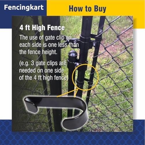 FencingKart Kennel Panel Clip Bands Secure Chain Link Fences Gates in Black