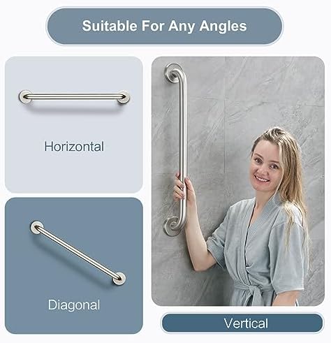 Bright Showers Dual Shower Head Grab Bar Set