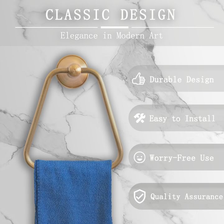 Celbon T-Shaped Bath Towel Ring with Antique Brass Finish 1