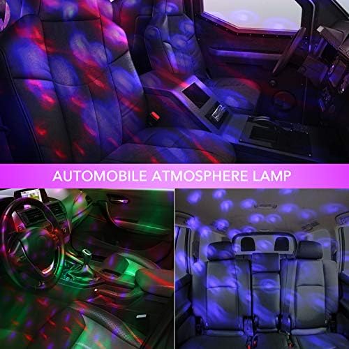 USB Mini Disco Ball Lights with 3 Adapters 2 Packs