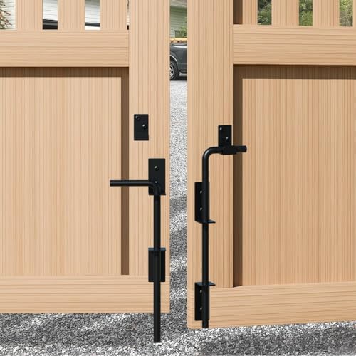 TIEJIAN Heavy Duty Metal Gate Stopper 12 x 2Pack Black
