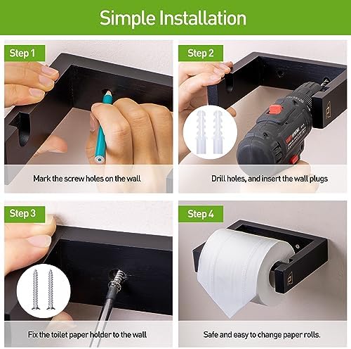 PYINRUOLI Bamboo Wall-Mounted Toilet Paper Holder