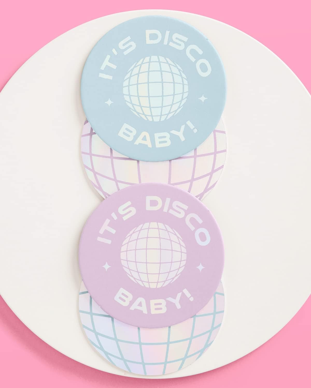 Xo Fetti Disco Party Drink Coasters - 16 pcs