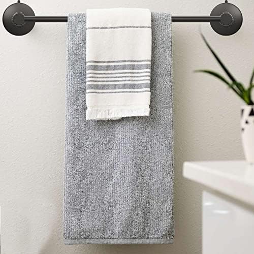 DGYB Suction Cup Towel Bar Set of 2 Matte Black