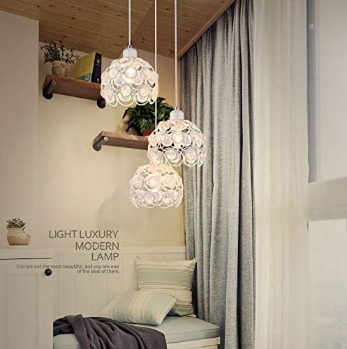 SKIVTGLAMP 3-Light Dimmable Pendant Light with Crystal Shade 1