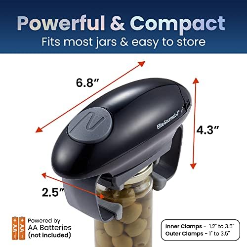 Elite Gourmet EJO800 Electric Jar Opener BlackGray