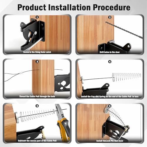 Durable Self-Locking Gate Latch with Stainless Steel Spring