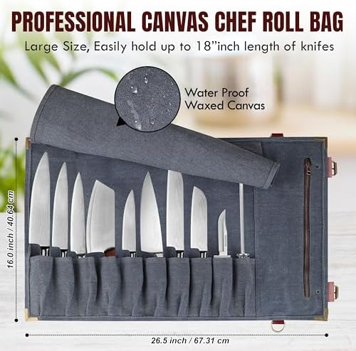 Leaflite 12-Pocket Chef Knife Roll Bag