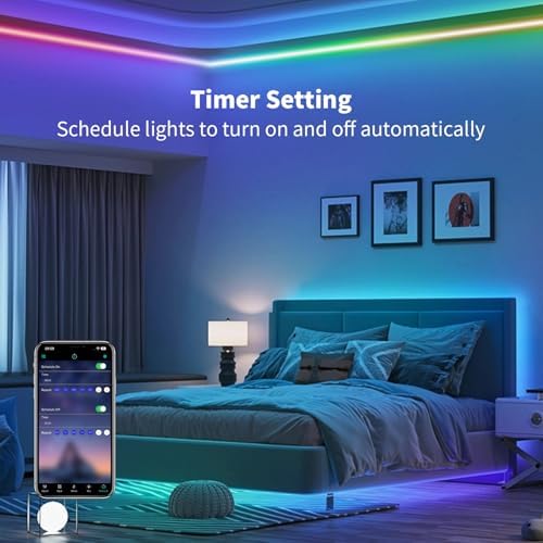 52FT BUNACET LED Neon RGBIC Strip Lights with Remote APP Control