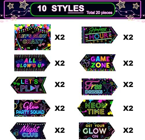 Gueevin Glow-in-the-Dark Party Decorations 20 Pcs