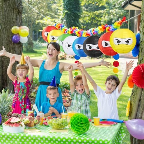 Glooglitter 6 Pcs Ninja Themed Paper Lanterns 12 Inch 1