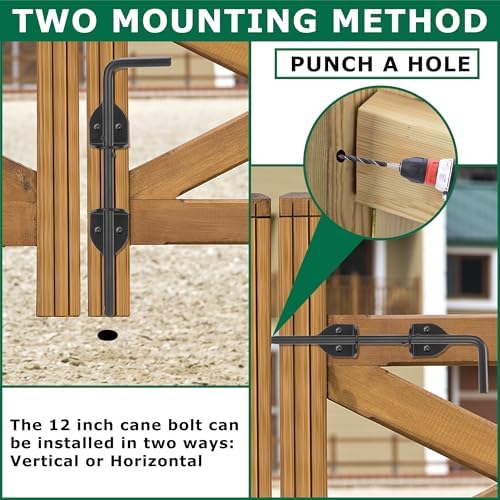URDOGSLDurable Cane Bolt Gate Drop Rod for Vinyl Fences 12 Weatherguard Protection
