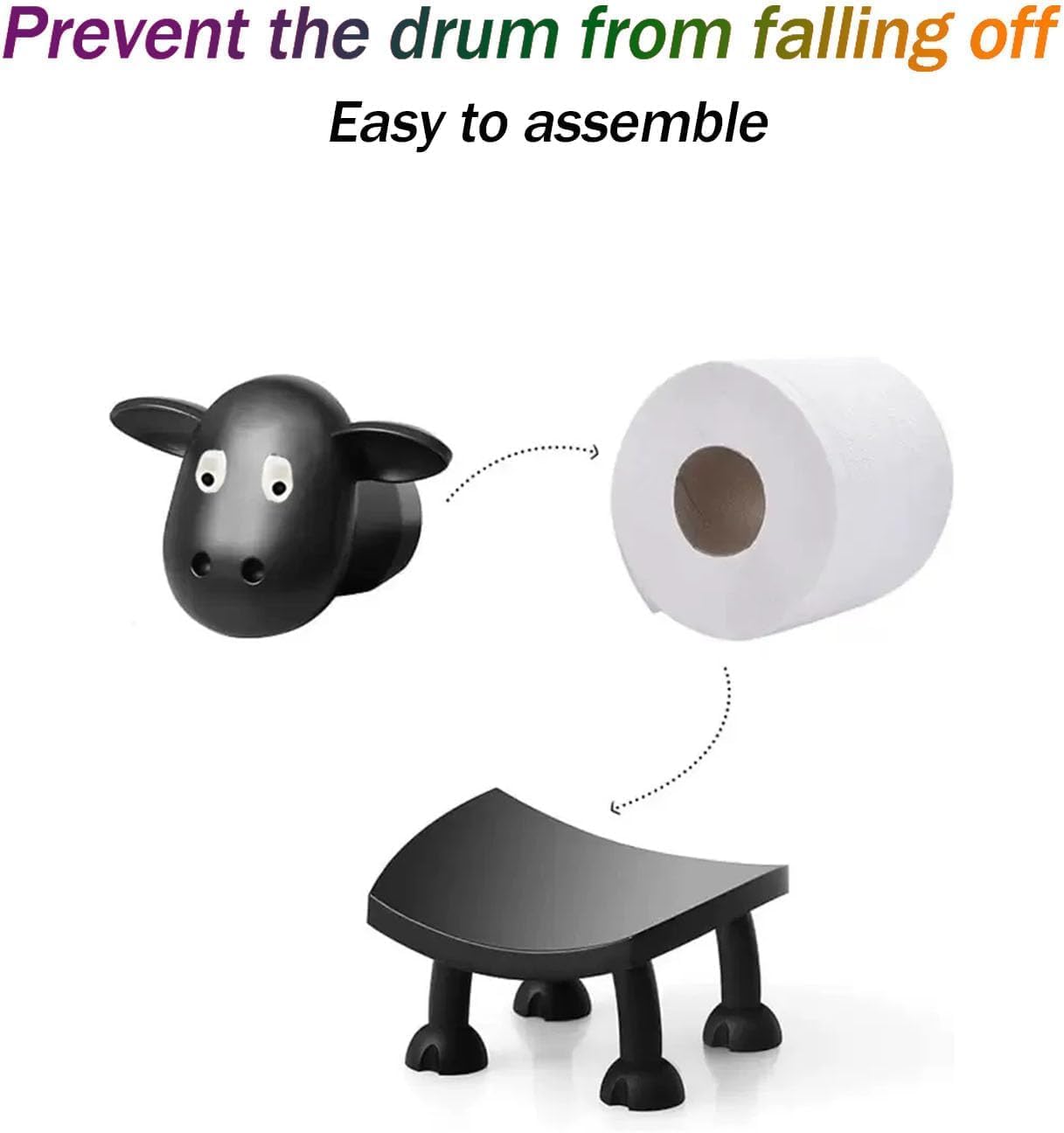 Decorative Sheep Toilet Paper Holder with Black and White Design