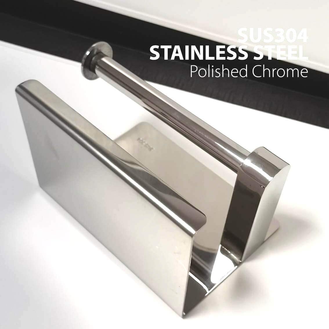 Toilet Paper Holder with Phone Shelf Wall Mount Rustproof Silver