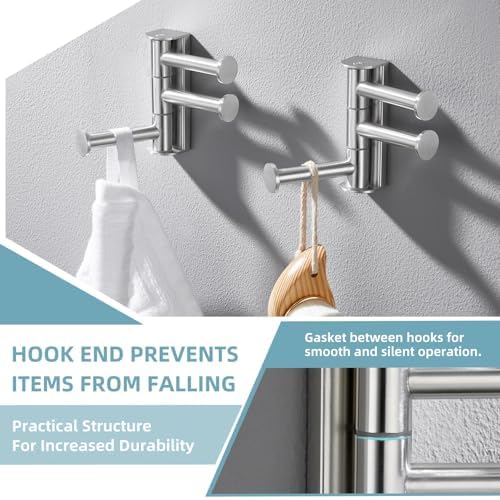 Angle Simple 2 Pack Towel Hook Swivel Brushed Nickel