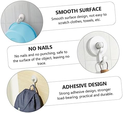 PRETYZOOM 3pcs Adhesive Hooks for Shower and Kitchen 1