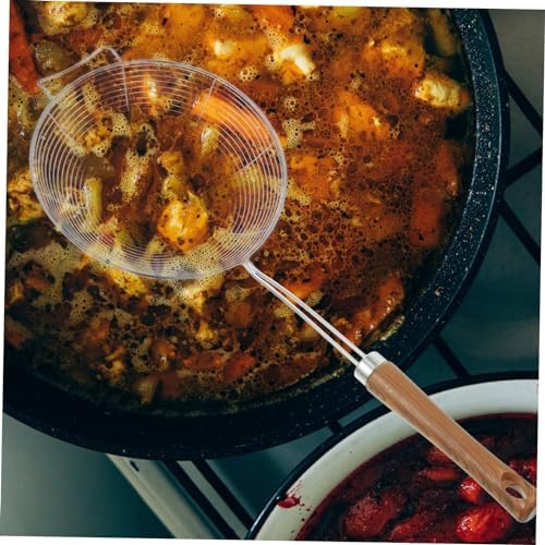 Luxshiny 304 Stainless Steel Skimmer Spoon with Wooden Handle
