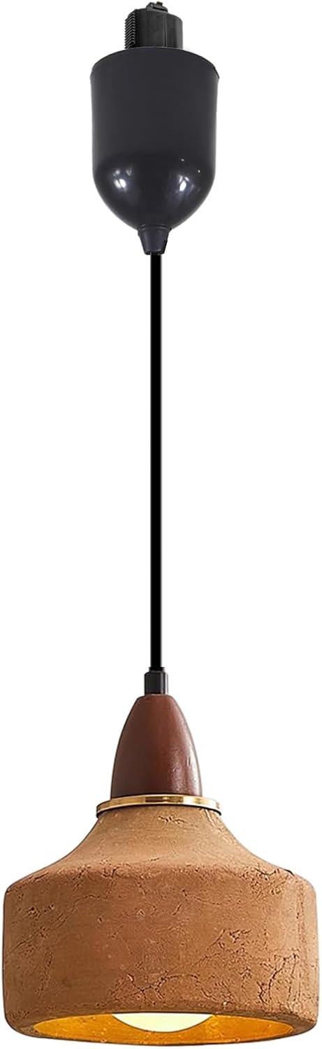 Kiven L Style Track Pendant Light with Brown Ceramic Globe