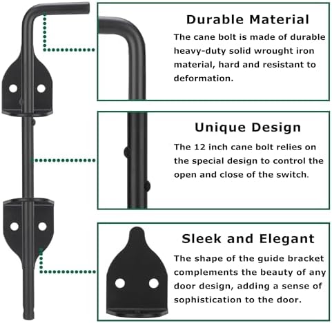 URDOGSLDurable Cane Bolt Gate Drop Rod for Vinyl Fences 12 Weatherguard Protection