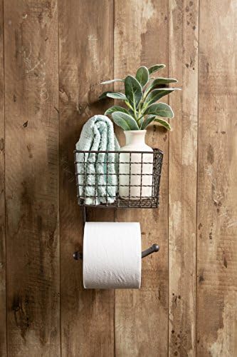 DII Rustic Farmhouse Toilet Paper Holder Gray