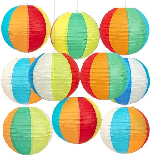 10Pcs 8 Inch Beach Party Decor Paper Lanterns