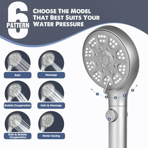Fast-Flowing Self-Cleaning Pressure-Saving Handheld Shower Head