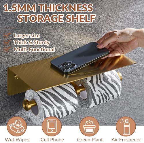 APLusee Double Toilet Paper Holder with Phone Shelf 1