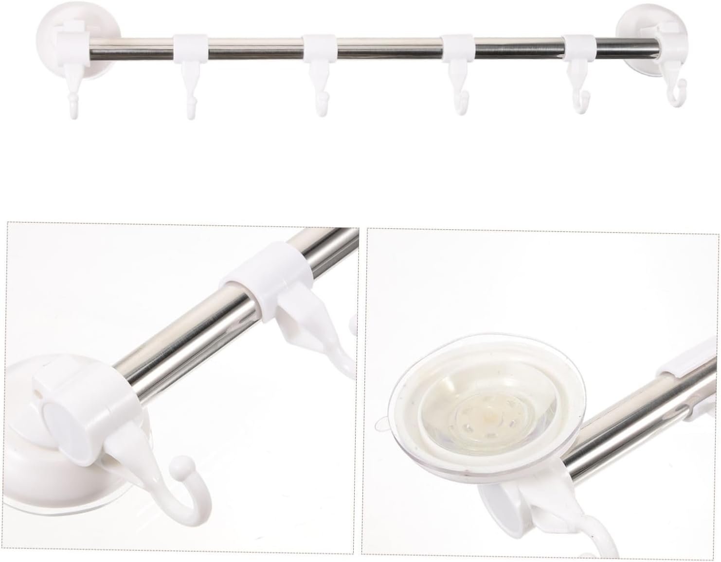 Adjustable Suction Cup Towel Bar No Drill for Bathroom and Kitchen